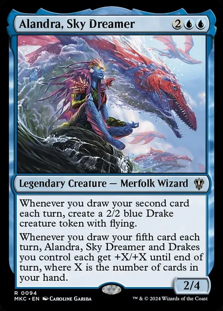 Alandra, Sky Dreamer, Magic card MKC 94 — Murders at Karlov Manor Commander set