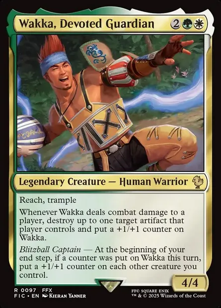 Wakka, Devoted Guardian, Magic card FIC 97 — Final Fantasy Commander set