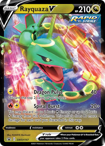 Rayquaza V, Pokémon card SWSH 147 — SWSH Black Star Promos set
