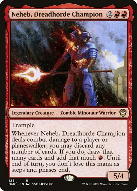 Neheb, Dreadhorde Champion, Magic card DMC 125 — Dominaria United Commander set