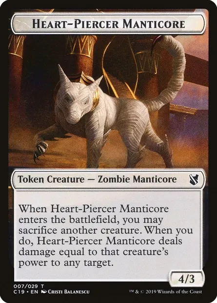 Heart-Piercer Manticore, Magic card TC19 7 — Commander 2019 Tokens set