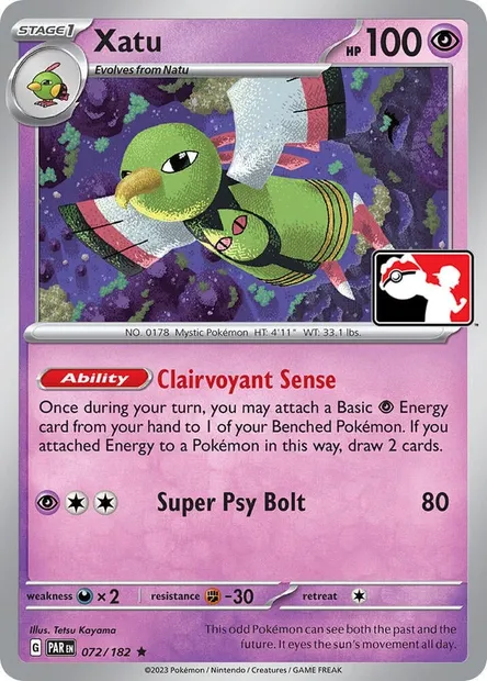 Xatu, Pokémon card PPS 072 — Play! Pokémon Prize Pack Series set