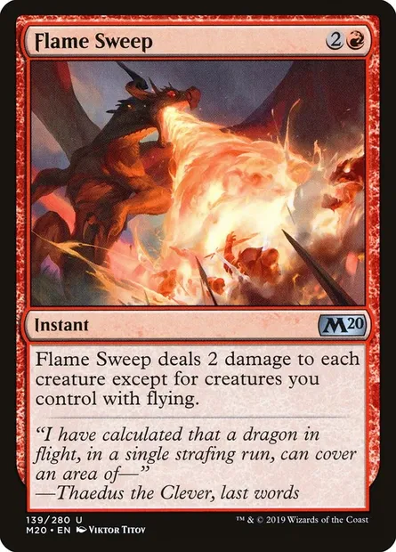 Flame Sweep, Magic card M20 139 — Core Set 2020 set