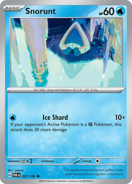 Snorunt, Pokémon card PAR 037 — Paradox Rift set