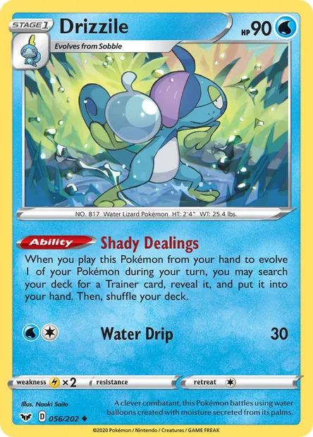 Drizzile, Pokémon card SSH 56 — Sword & Shield set