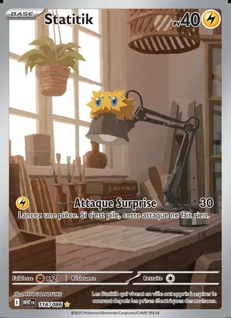 Statitik, carte Pokémon WHT 116 — extension Flamme Blanche