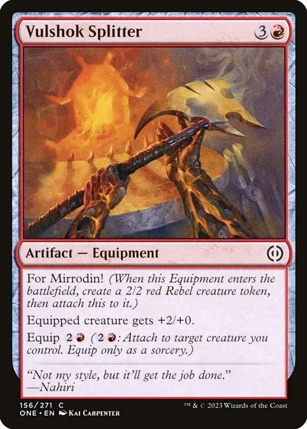 Vulshok Splitter, Magic card ONE 156 — Phyrexia: All Will Be One set