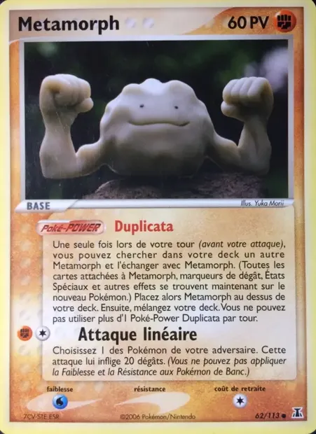 Métamorph, carte Pokémon DS 62 — extension EX Espèces Delta