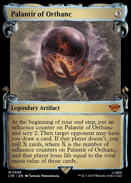 Palantír d'Orthanc, carte Magic LTR 698 — extension Le Seigneur des Anneaux : chroniques de la Terre du Milieu