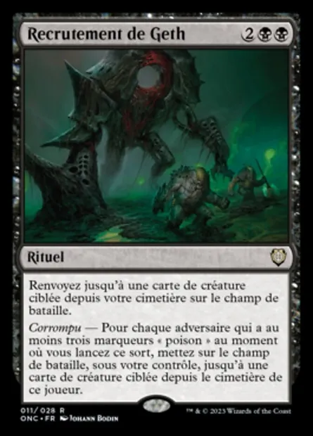 Recrutement de Geth, carte Magic ONC 11 — extension Phyrexia: All Will Be One Commander