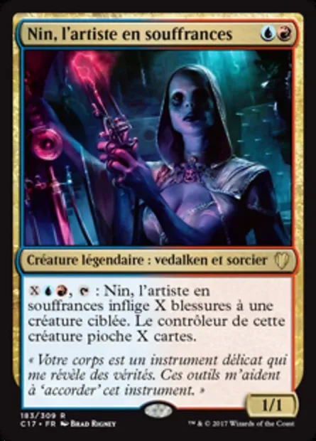 Nin, l'artiste en souffrances, carte Magic C17 183 — extension Commander 2017