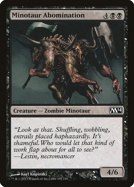 Minotaur Abomination, Magic card M14 107 — Magic 2014 set
