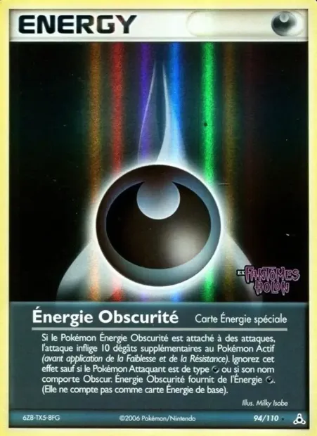 Énergie Obscurité, carte Pokémon HP 94 — extension EX Fantômes Holon