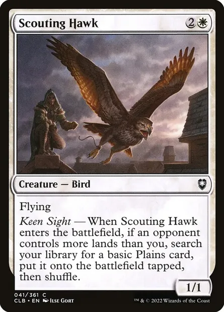 Scouting Hawk, Magic card CLB 41 — Commander Legends: Battle for Baldur's Gate set