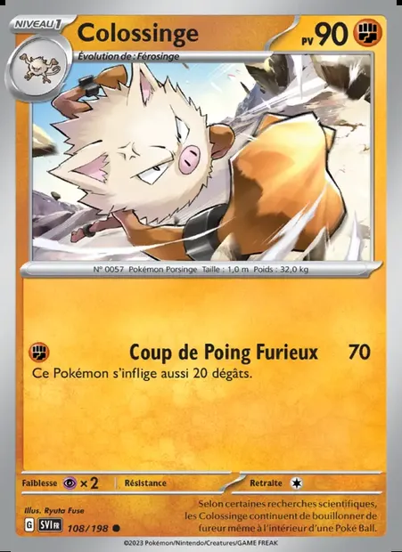 Colossinge, carte Pokémon SVI 108 — extension Écarlate et Violet