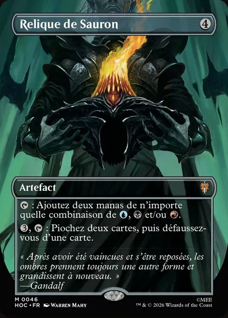 Relique de Sauron, carte Magic HOC 46 — extension The Hobbit Eternal