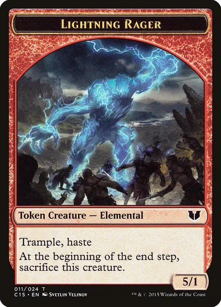 Lightning Rager, carte Magic TC15 11 — extension Commander 2015 Tokens