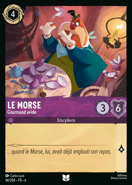 Le Morse - Gourmand avide, carte Disney Lorcana CH6-046 — extension La Mer Azurite