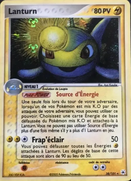 Lanturn, carte Pokémon HL 38 — extension EX Légendes Oubliées