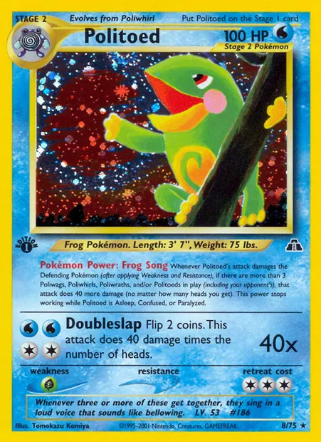 Politoed, Pokémon card ND 8 — Neo Discovery set