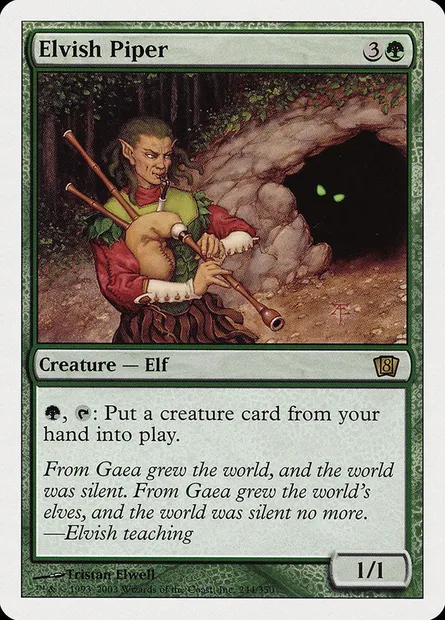 Joueuse de flûte elfe, carte Magic 8ED 244 — extension Huitième Edition