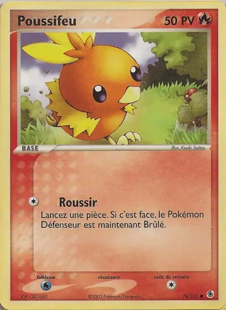 Poussifeu, carte Pokémon RS 74 — extension EX Rubis & Saphir