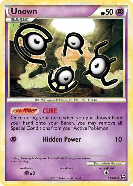 Unown, Pokémon card TM 51 — Triumphant set