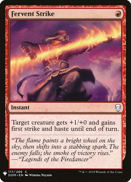 Fervent Strike, Magic card PLST DOM-117 — The List set