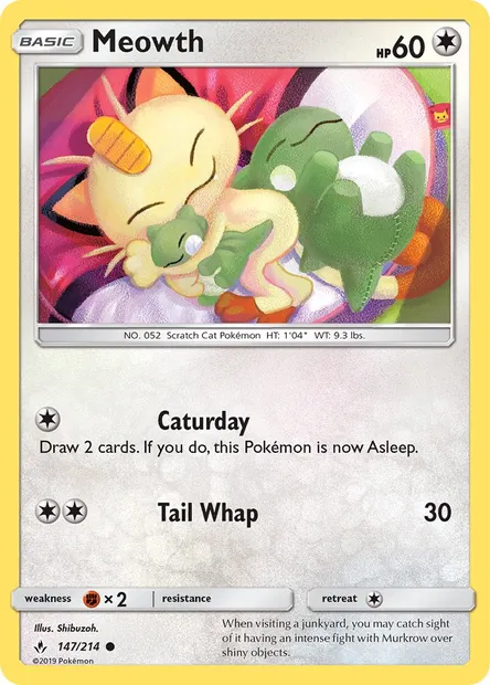 Meowth, Pokémon card UNB 147 — Unbroken Bonds set