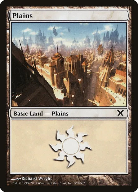 Plains, Magic card 10E 367 — Tenth Edition set