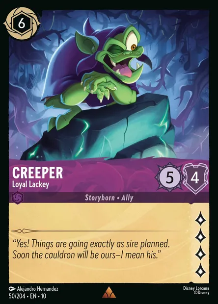 Creeper - Loyal Lackey, Disney Lorcana card CH10-050 — Whispers in the Well set