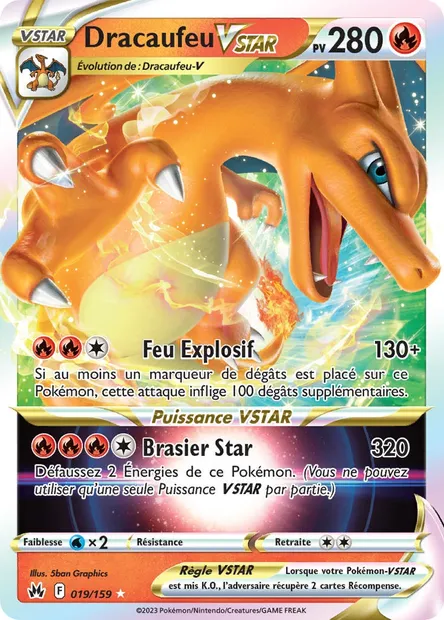 Dracaufeu VSTAR, carte Pokémon CRZ 019 — extension Zénith Suprême