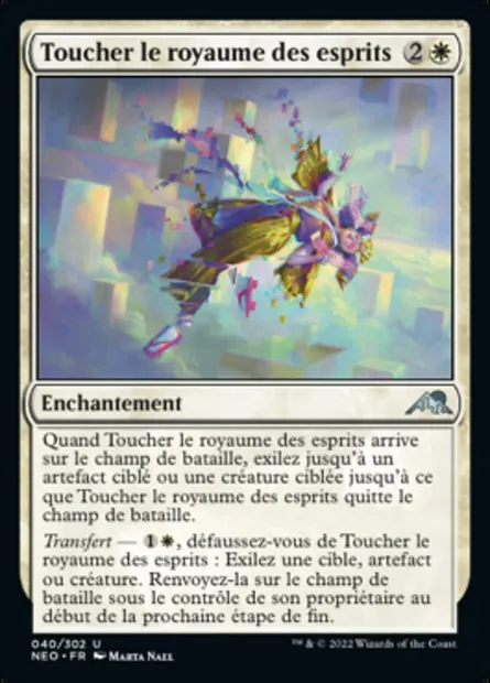 Toucher le royaume des esprits, carte Magic NEO 40 — extension Kamigawa: La Dynastie Néon