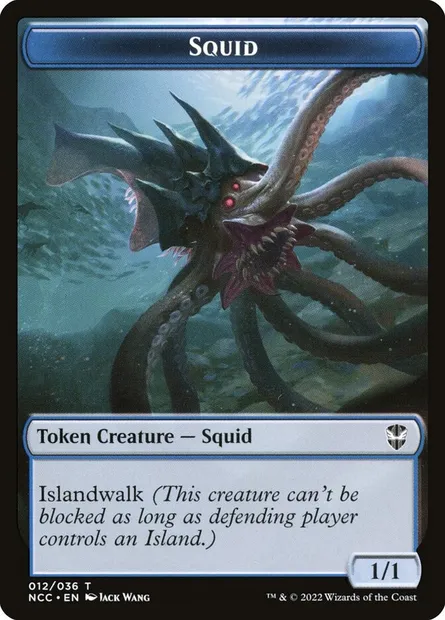 Squid, carte Magic TNCC 12 — extension New Capenna Commander Tokens