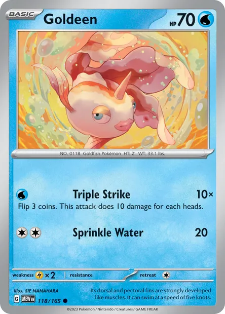 Goldeen, Pokémon card MEW 118 — 151 set