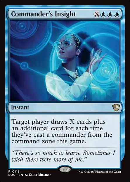 Commander's Insight, Magic card SOC 113 — Secrets of Strixhaven Commander set