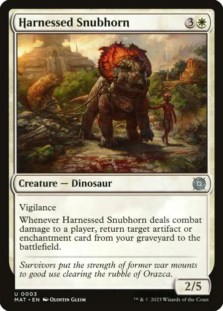 Harnessed Snubhorn, Magic card MAT 3 — March of the Machine: The Aftermath set