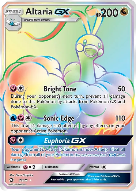 Altaria GX, Pokémon card DRM 72 — Dragon Majesty set