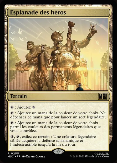 Esplanade des héros, carte Magic MSC 255 — extension Marvel Super Heroes Commander