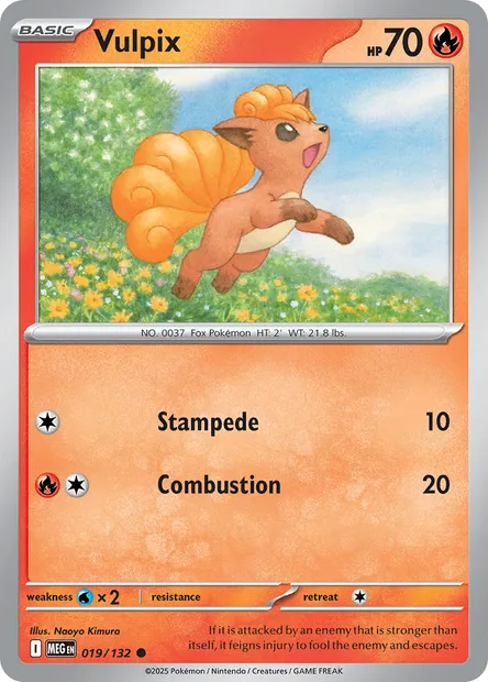 Vulpix, Pokémon card MEG 019 — Mega Evolution set