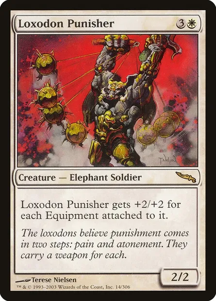Loxodon Punisher, Magic card MRD 14 — Mirrodin set