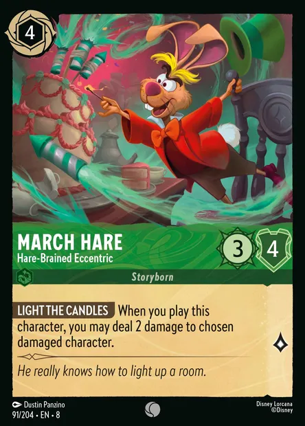 March Hare - Hare-Brained Eccentric, Disney Lorcana card CH8-091 — The Reign of Jafar set