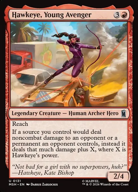 Hawkeye, Young Avenger, Magic card MSH 131 — Marvel Super Heroes set