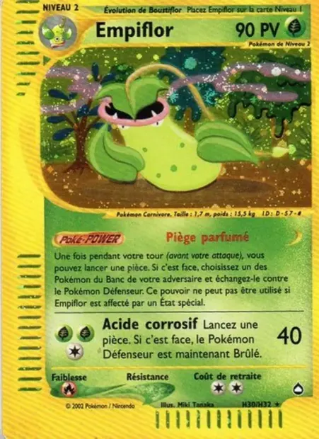 Empiflor, carte Pokémon AQ H30 — extension Aquapolis