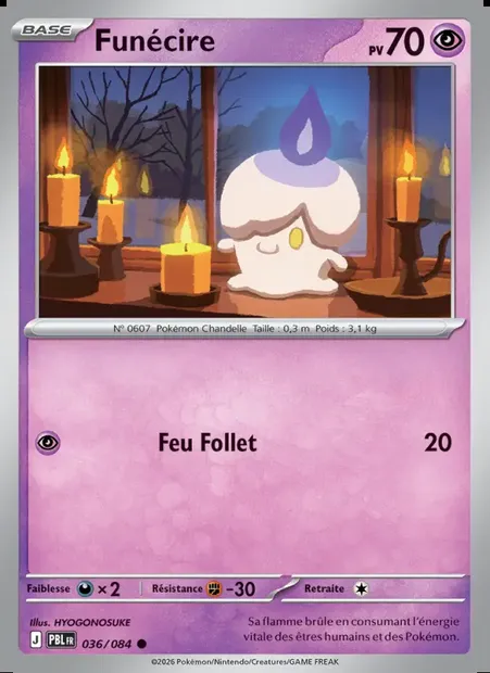 Funécire, carte Pokémon PBL 036 — extension Nuit Noire