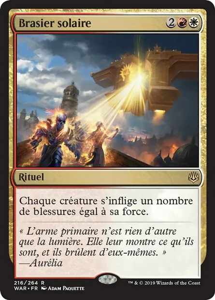 Brasier solaire, carte Magic WAR 216 — extension La guerre des Planeswalkers