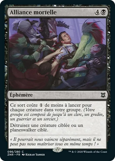 Alliance mortelle, carte Magic ZNR 96 — extension Renaissance de Zendikar