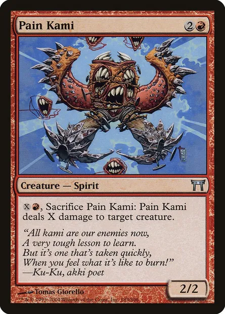 Pain Kami, Magic card CHK 183 — Champions of Kamigawa set