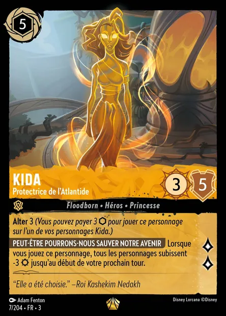 Kida - Protectrice de l'Atlantide, carte Disney Lorcana CH3-007 — extension Les Terres d'Encres