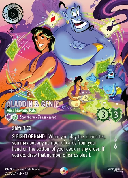 Aladdin & Genie - Mischievous Pals, Disney Lorcana card CH13-232 — Attack of the Vine! set